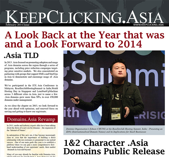 KeepClicking.Asia Newsletter February 2014 Issue Released