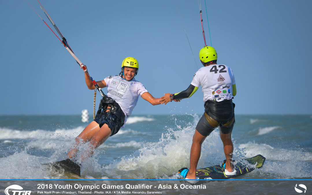 Young Asian Kiteboarders make their mark in the Youth Olympics Qualifiers in Thailand (www.thailandyog.asia) with China, Philippines, Australia and New Zealand going to Buenos Aires.
