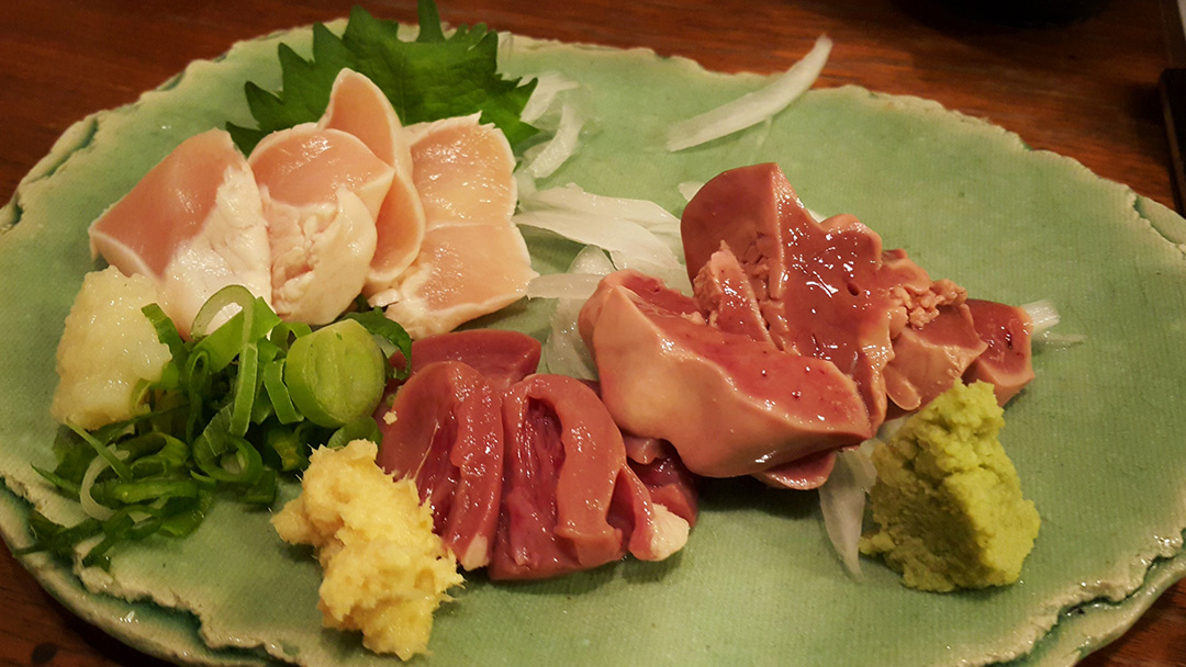 Chicken Heart & Liver Sashimi, Fukuoka, Japan 