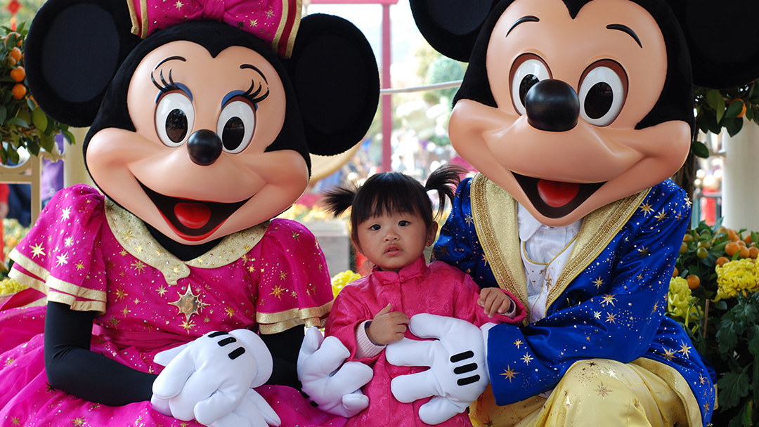 Character photos at Hong Kong Disneyland